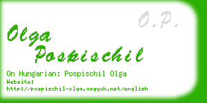 olga pospischil business card